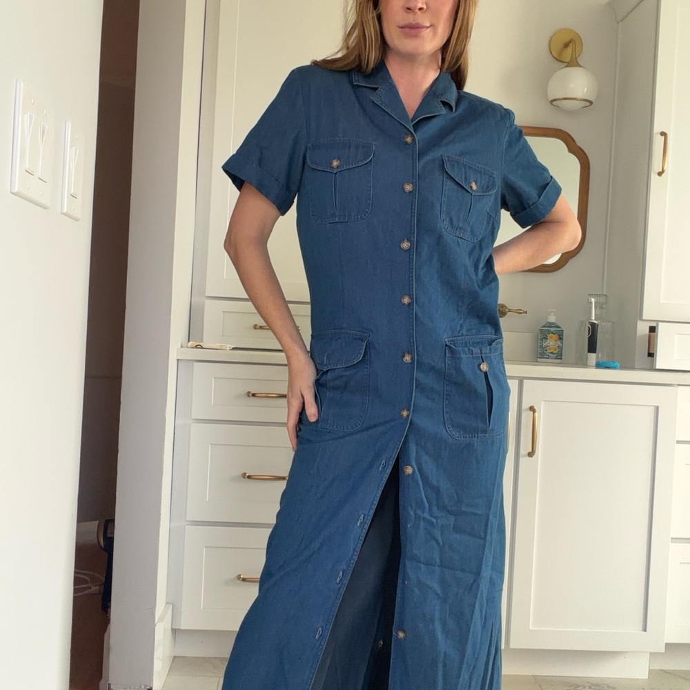 Denim Talbots Maxi button up Dress - Picture 6 of 8